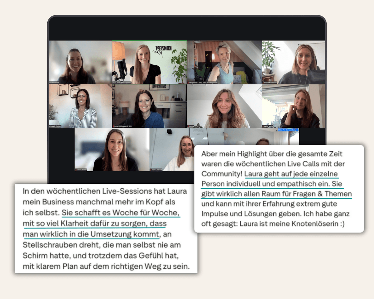 Wöchentliche Live Calls in der Content & Sales Mastery